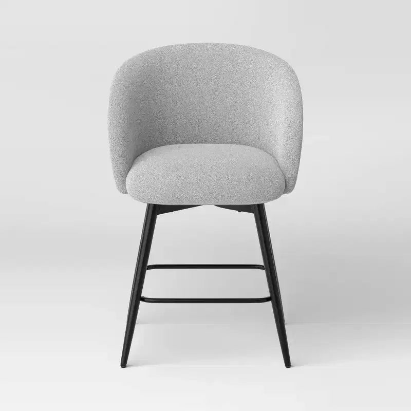 Lot de 2 tabourets de comptoir à dossier incurvé de 24 po avec base et repose-pieds en métal gris - Room Essentials™
