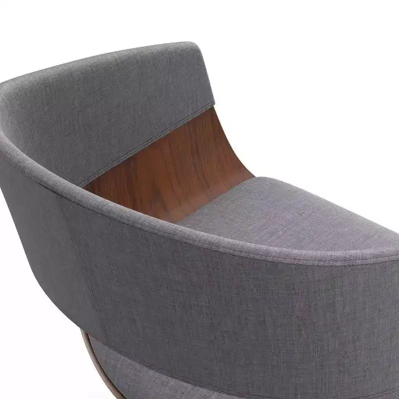 Adjustable Swivel Barstool - Light Gray | Mid-Century Modern, Upholstered, Steel Legs