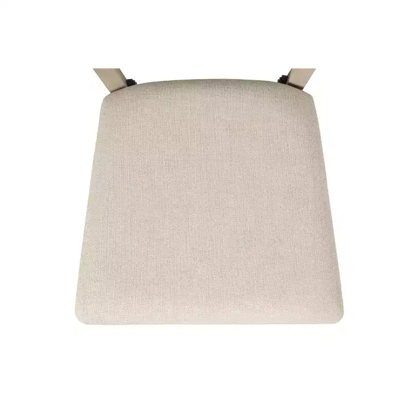 Lot de 2 chaises pliantes en bois massif couleur gris délavé – Rembourrage beige