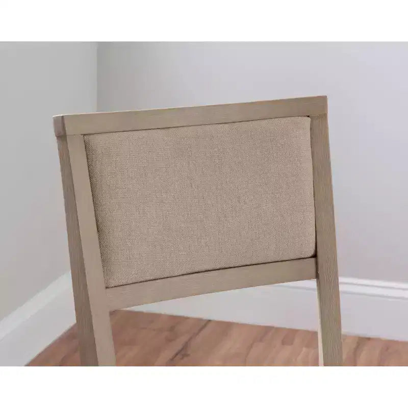 Lot de 2 chaises pliantes en bois massif couleur gris délavé – Rembourrage beige