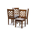 Set of 4 Mael Fabric Upholstered Wood Dining Chairs - Baxton Studio: Foam-Padded, Saber Legs, Assembly Required