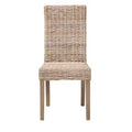 bali & pari Nevina Rattan and Mango Wood Dining Chair Kubu Gray/Rustic Taupe