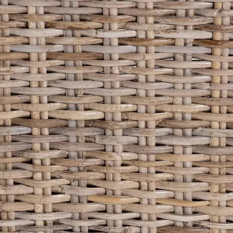 Chaise de salle à manger bali & pari Nevina Rattan et bois de manguier Kubu gris/taupe rustique