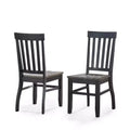Steve Silver Co. 18" Set of 2 Raven Noir Side Chair Black/Driftwood: Farmhouse Style, Slat Back, Hardwood Frame