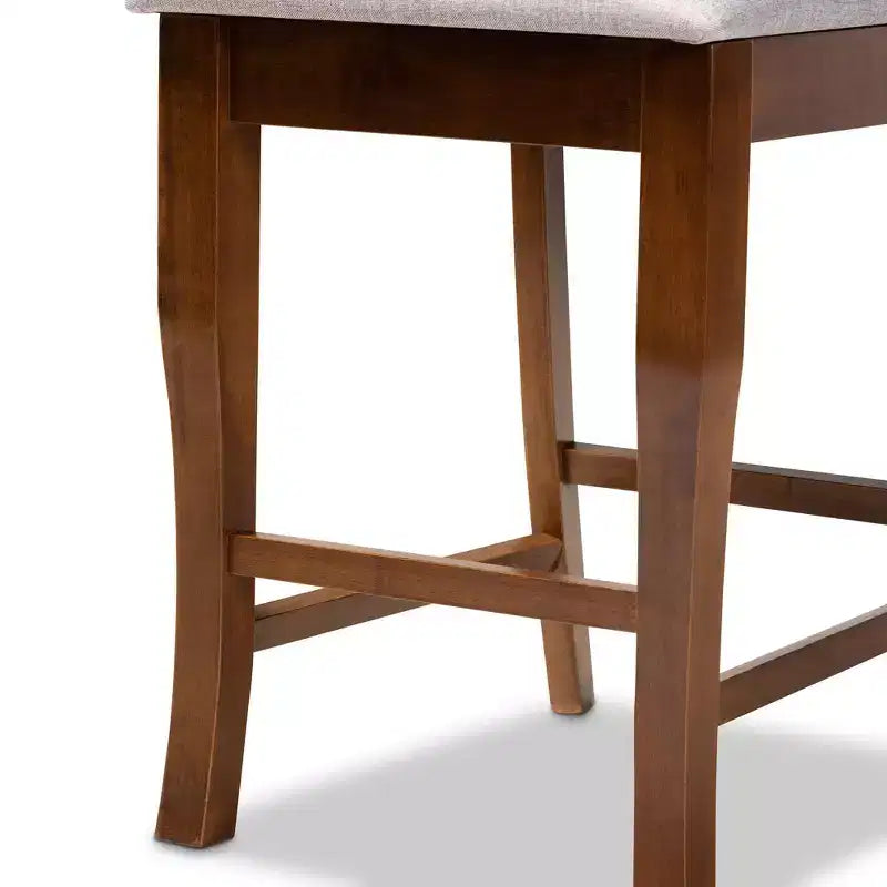 Ensemble de 2 chaises de bar Aria gris/noyer - Baxton Studio
