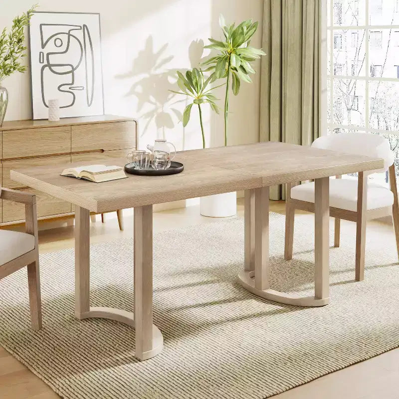Christopher Knight Home Nicholas Table de salle à manger rectangulaire moderne 6 places en bois d'hévéa 69" Cendré