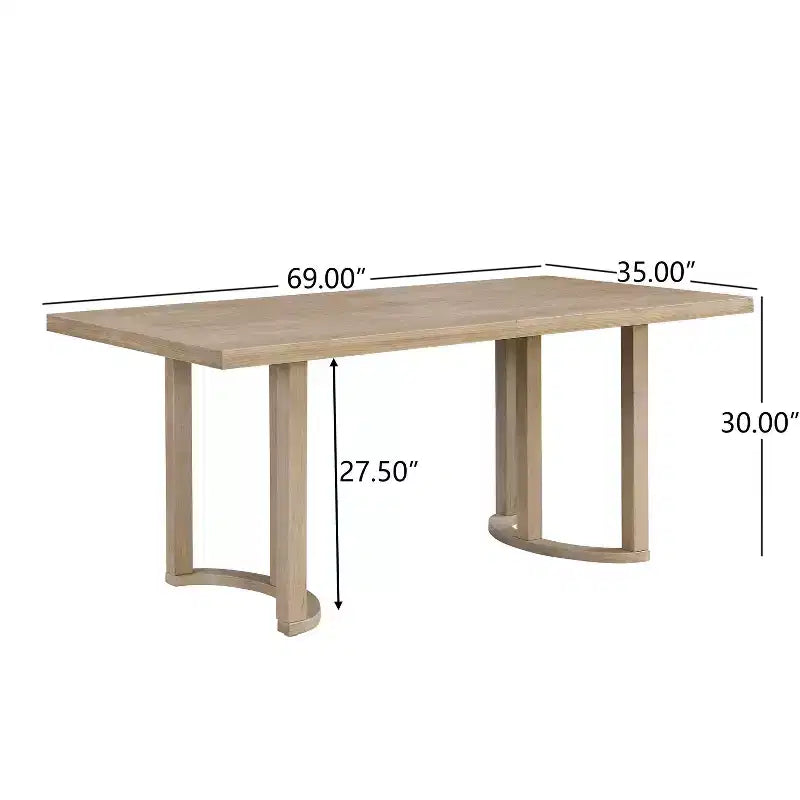 Christopher Knight Home Nicholas Table de salle à manger rectangulaire moderne 6 places en bois d'hévéa 69" Cendré