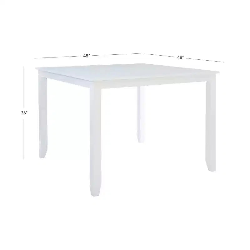 Solid Wood Traditional Square Counter Height Dining Table White