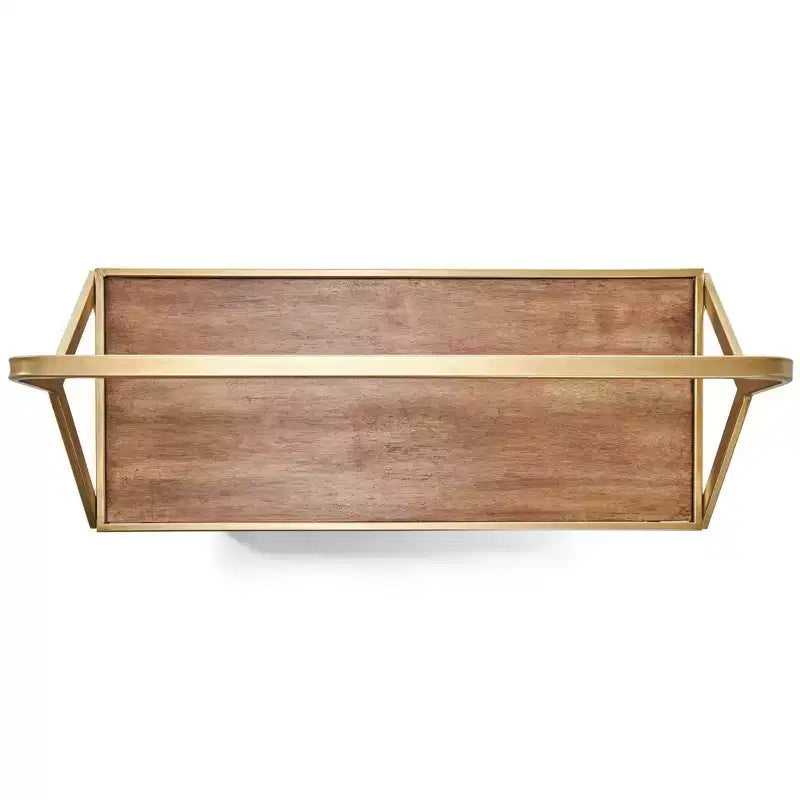 Desserte Hudson dorée - Adore Decor : Rangement roulant, 3 étagères, surface en bois d'hévéa, aucun assemblage requis