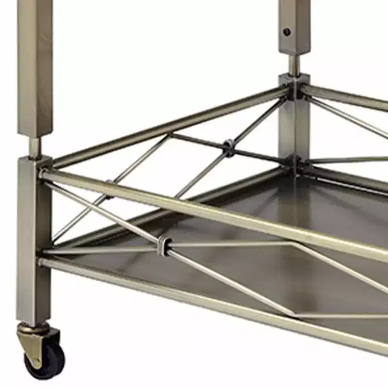 Chariot de service de bar Matiesen Acme Furniture, verre transparent et finition or antique