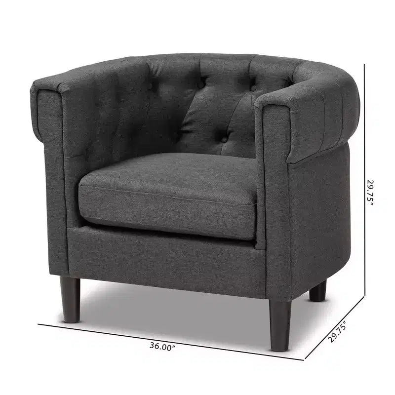 Fauteuil Chesterfield Bisset gris - Baxton Studio