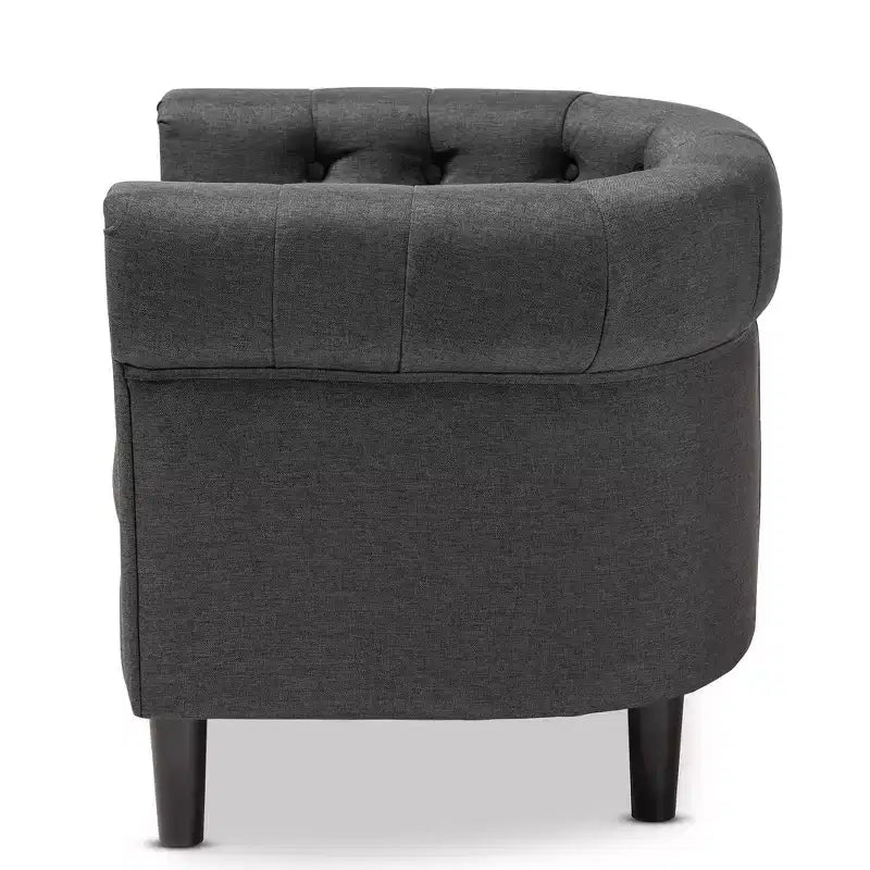 Fauteuil Chesterfield Bisset gris - Baxton Studio