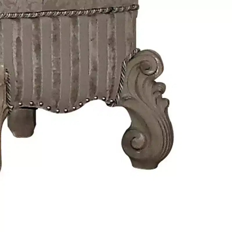 Fauteuil d'appoint Versailles Acme Furniture, tissu ivoire/finition blanc cassé