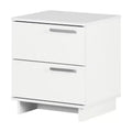 South Shore Cavalleri Nightstand with 2 Drawers Pure White