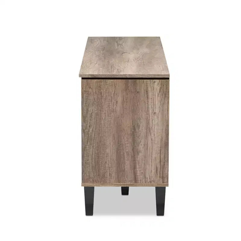 Meuble TV en bois moderne et contemporain Cardiff pour téléviseurs jusqu'à 55" - Brun clair - Baxton Studio : Meuble de divertissement avec rangement