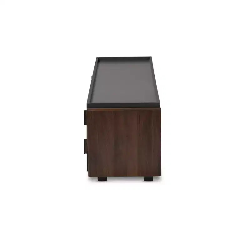 Meuble TV Rikke bicolore en bois à 2 tiroirs pour téléviseurs jusqu'à 65 po gris - Baxton Studio