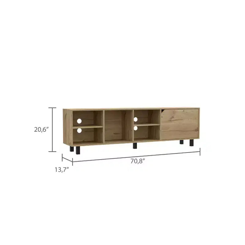Open Shelves Mobile TV Stand for TVs up to 177.8 cm, Modern Design