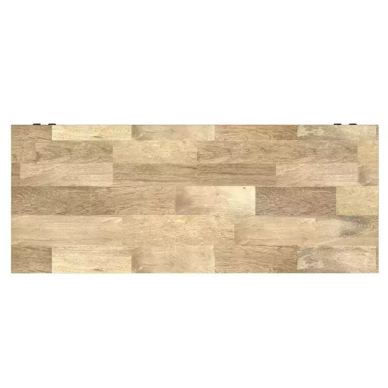 Banc d'entrée industriel en bois massif WyndenHall 40" de large avec porte-manteau naturel