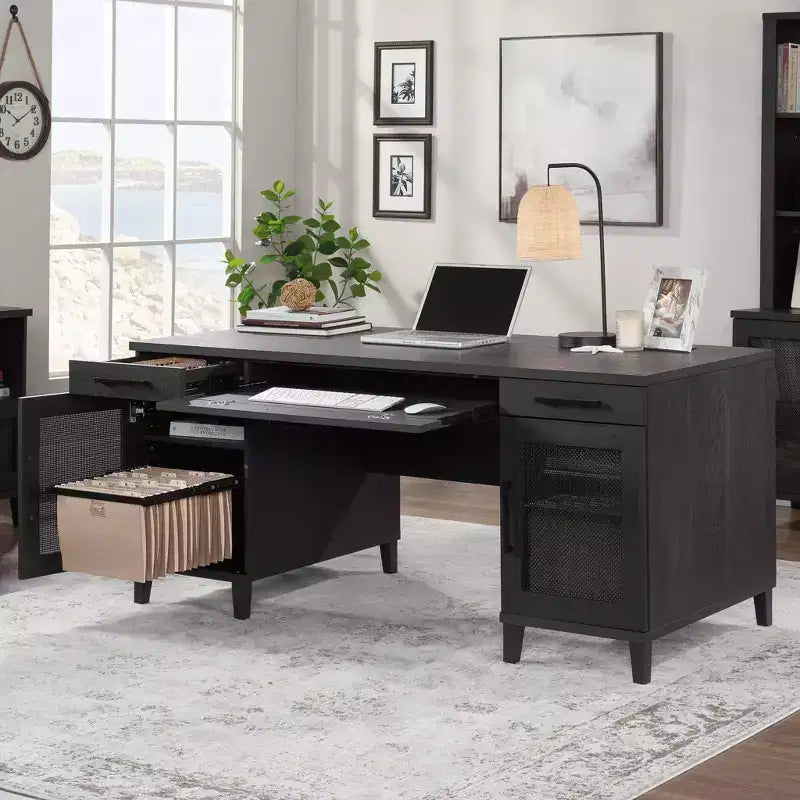 Sauder Tiffin Line Bureau de direction Chêne Raven