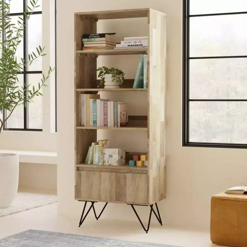 WyndenHall Bibliothèque haute Moreno 163 cm, naturelle