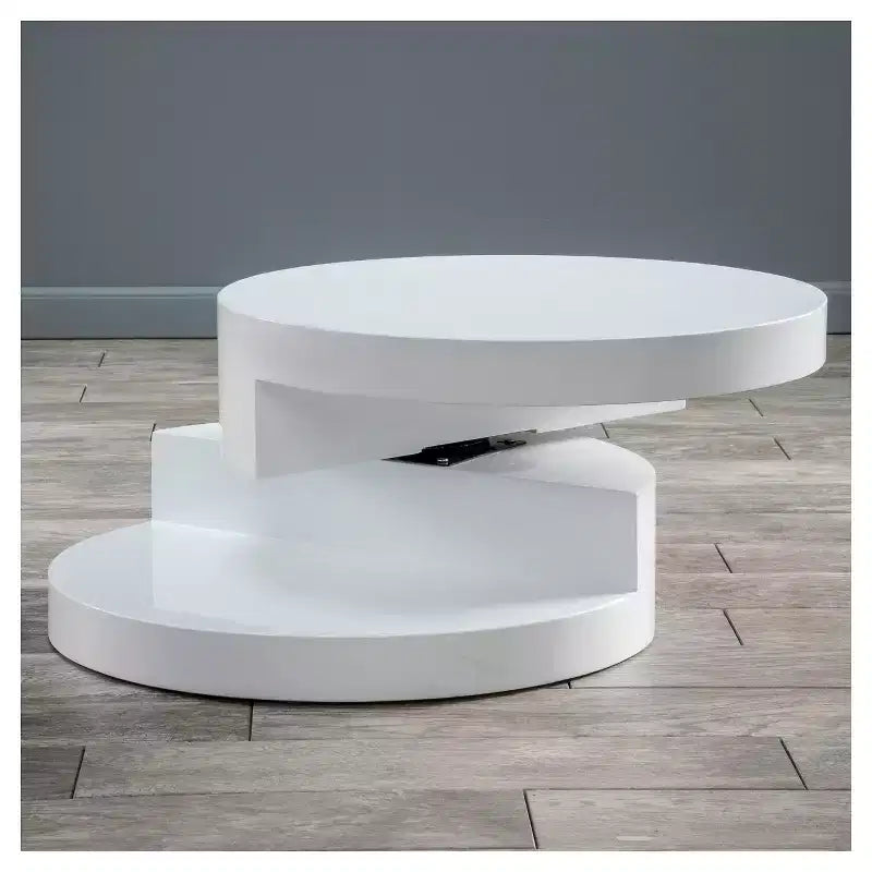 Table basse rotative ovale Osto Small : Rangement, finition brillante - Christopher Knight Home