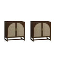 Nathan James Set of 2 Paxton Console with Doors Dark Brown