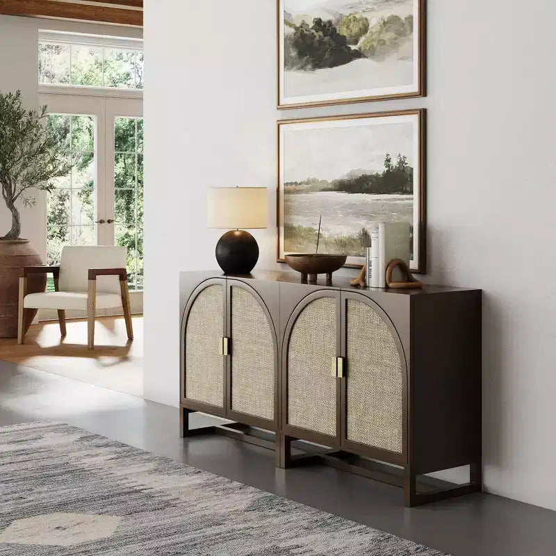 Nathan James Ensemble de 2 Consoles Paxton avec Portes Brun Foncé