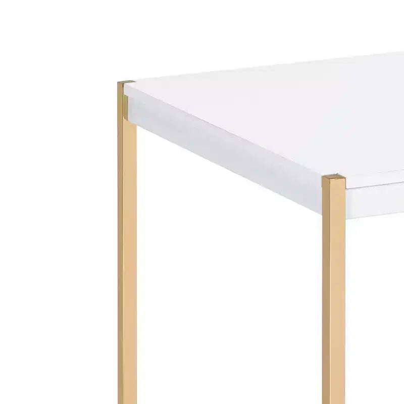 Table d'appoint Otrac Acme Furniture finition blanc/doré