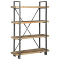 Signature Design by Ashley Forestmin Bookcase Brown/Black: Modern Ladder Style, 4 Fixed Open Shelves, Metal Frame