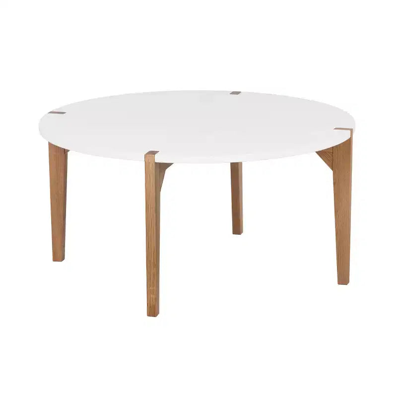 Table basse ronde Abacus Chêne et Blanc - Universal Expert