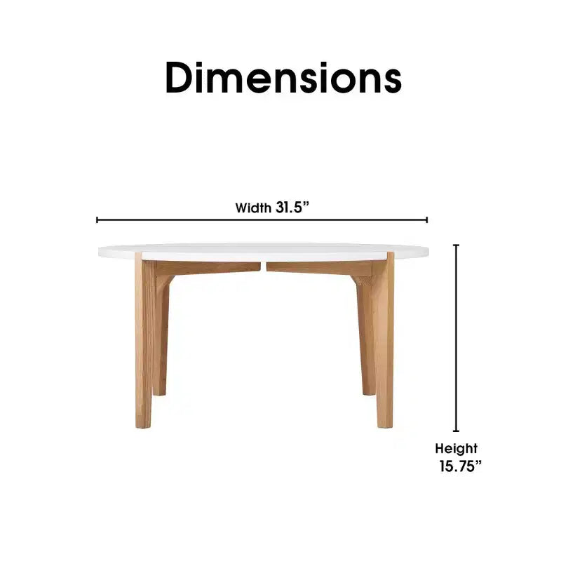 Table basse ronde Abacus Chêne et Blanc - Universal Expert