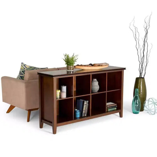 Table basse Barrie 57 po, brun roux - WyndenHall : Rangement moderne en pin, forme rectangulaire