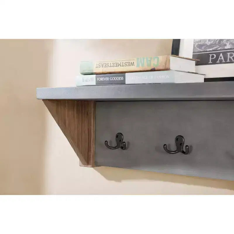 Patère murale Davenport de 40 pouces avec étagère et banc en faux béton Ambre clair - Meubles Alaterre : Rangement industriel rustique pour l'entrée