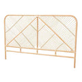 approx. 152 × 203 cm mattress size Walid Rattan Standalone Headboard Natural Brown: No Assembly, Spot Clean, Freestanding Design
