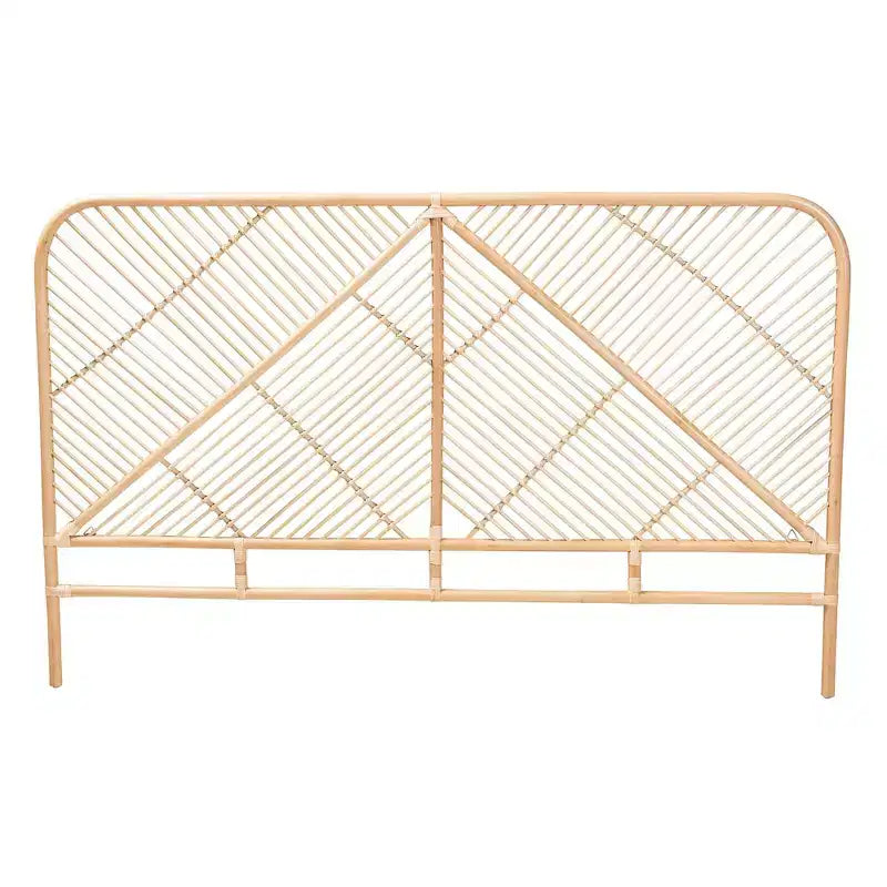 Natural Brown Freestanding Rattan Headboard for an Approx. 152 × 203 cm Mattress