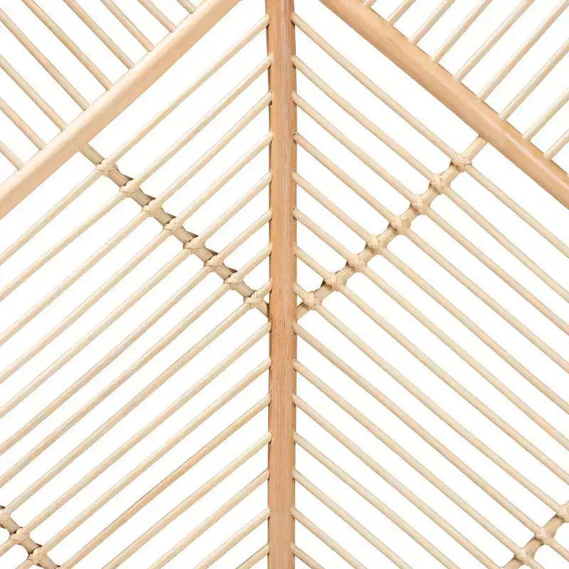 Natural Brown Freestanding Rattan Headboard for an Approx. 152 × 203 cm Mattress