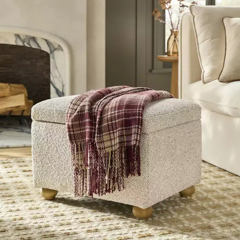 Upholstered Storage Ottoman Natural/Brown - Hearth & Hand™ with Magnolia