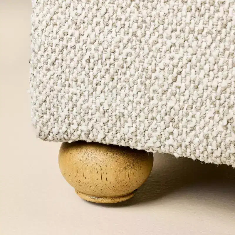 Upholstered Storage Ottoman Natural/Brown