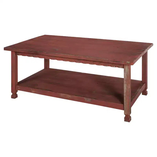 42L Country Cottage Wood Coffee Table Antique Finish - Alaterre Furniture