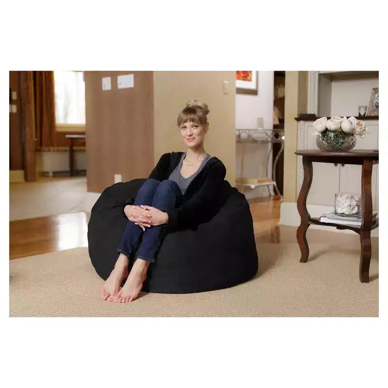 Pouf en mousse à mémoire de forme pour enfants de 3 pieds avec housse lavable - Relax Sacks