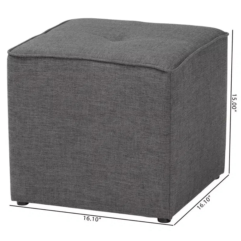 Corinne – Ottoman rembourré en tissu de style moderne et contemporain – Baxton Studio