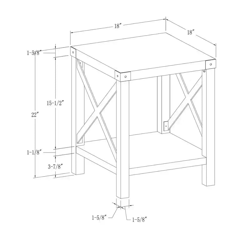 Table d'appoint Sophie style industriel rustique en X - Saracina Home