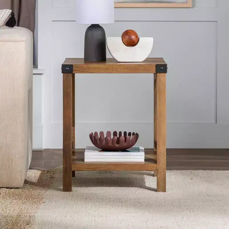 Table d'appoint Sophie style industriel rustique en X - Saracina Home