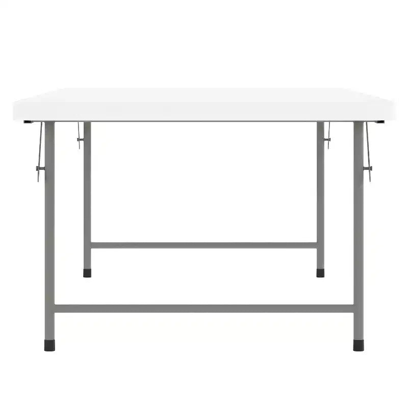 Flash Furniture Table pliante pour enfant en plastique granit blanc, 1,5 m