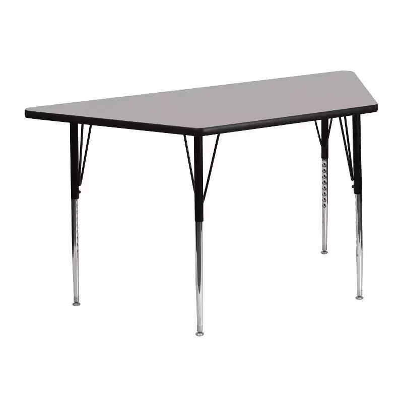 Flash Furniture 22.5''W x 45''L Trapezoid HP Laminate Activity Table - Standard Height Adjustable Legs