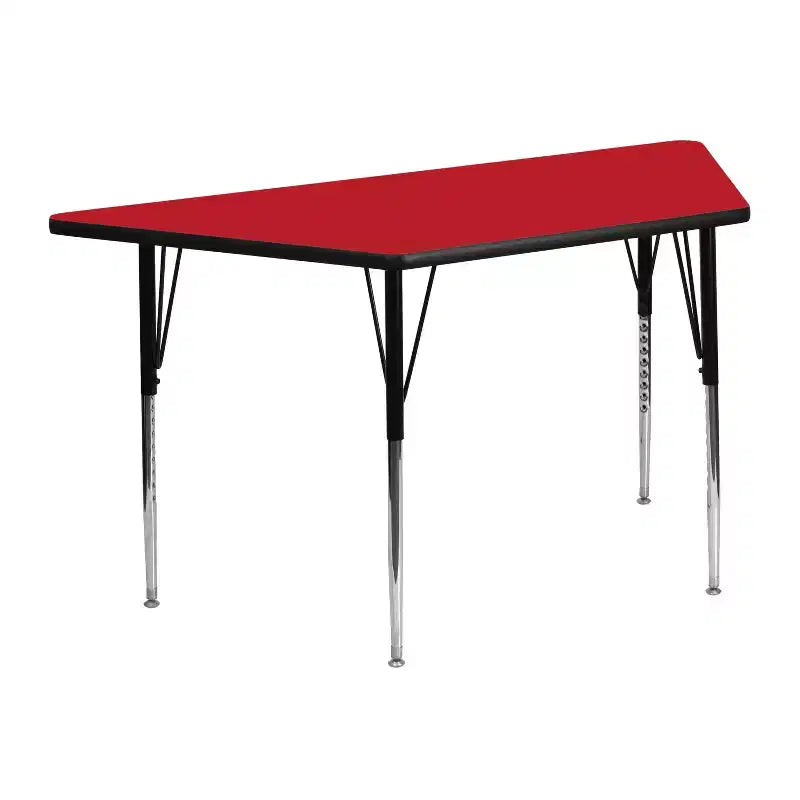 Flash Furniture Table d'activités trapézoïdale en stratifié HP de 22,5 po L x 45 po l - Pieds réglables en hauteur standard
