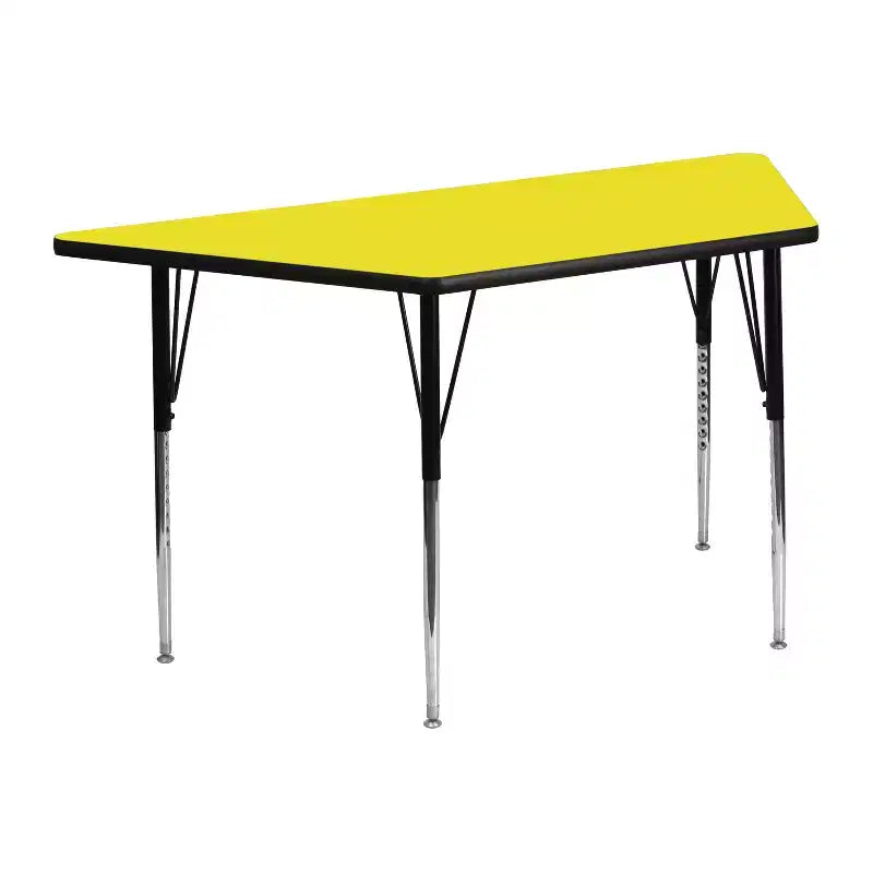 Flash Furniture Table d'activités trapézoïdale en stratifié HP de 22,5 po L x 45 po l - Pieds réglables en hauteur standard