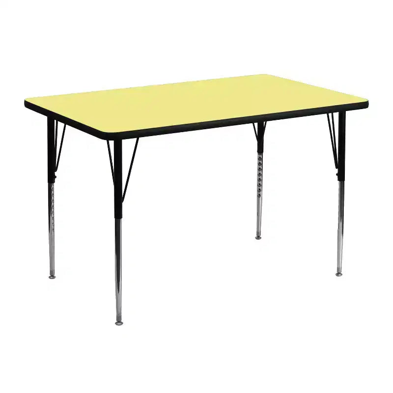 Flash Furniture Table d'activité rectangulaire en stratifié thermique de 30'' L x 48'' P - Pieds réglables en hauteur standard
