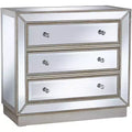 Coast to Coast Trevi 32 Wide 3-Drawer Silver Mirrored Accent Chest