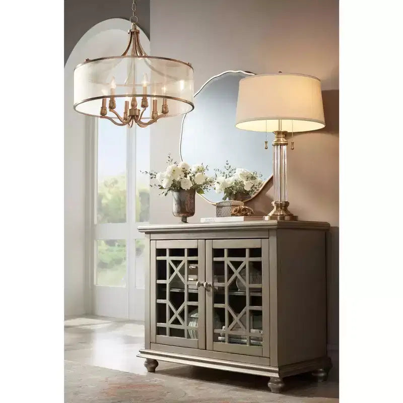 Noble Park Lissa Miroir mural décoratif rond avec bord biseauté moderne Cadre en bois doré ondulé de 80 cm de large pour salle de bain, chambre, salon, maison